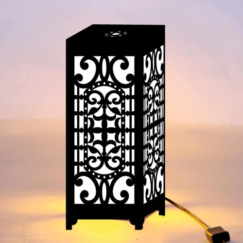 Designer Table Lamp Night Lamp for Bedroom, Home Decor Items, Lamp for Living Room Black Color(Design 2)