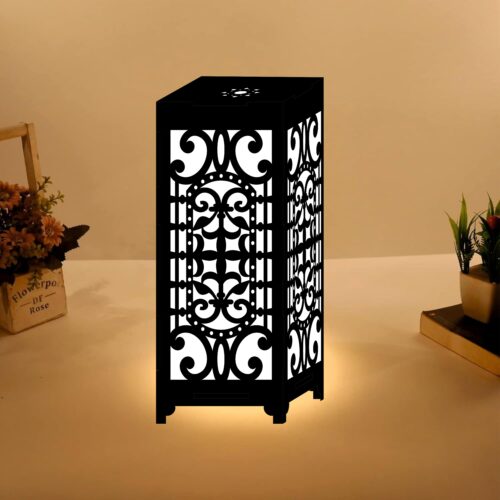 Designer Table Lamp Night Lamp for Bedroom, Home Decor Items, Lamp for Living Room Black Color(Design 2) - Image 2