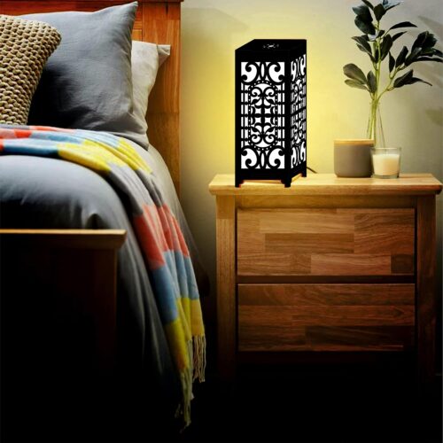 Designer Table Lamp Night Lamp for Bedroom, Home Decor Items, Lamp for Living Room Black Color(Design 2) - Image 4