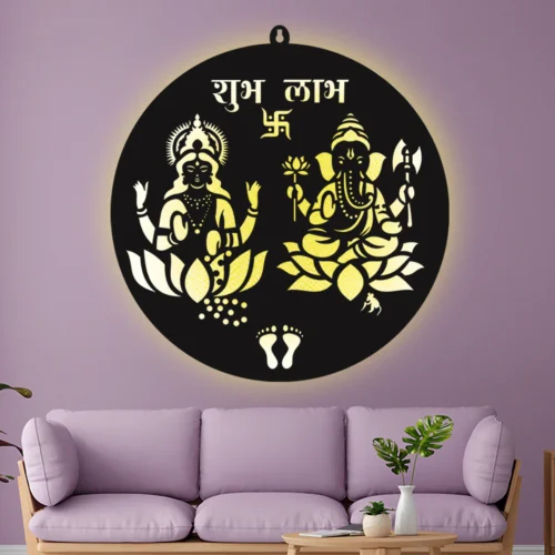 Ganesh Laxmi Wall Decor Light - Image 2