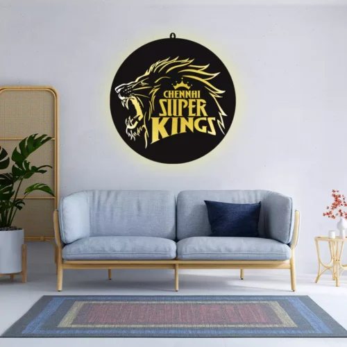 Chennai Super King IPL LOGO Wall LED Wall Decor Light