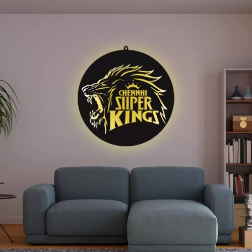 Chennai Super King IPL LOGO Wall LED Wall Decor Light - Image 3