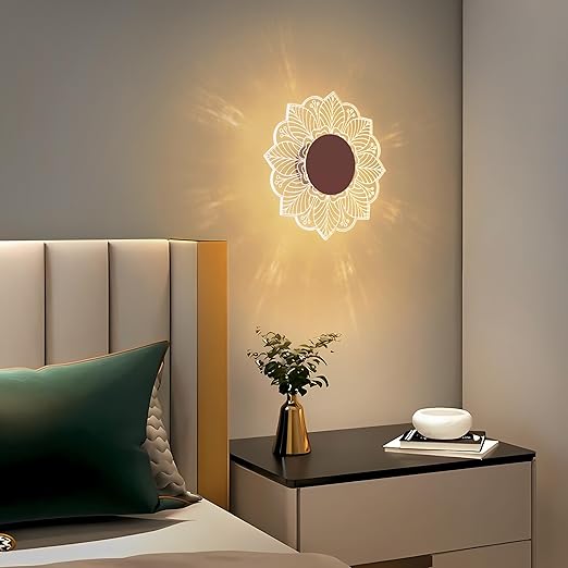 Aura Flower Wall & Ceiling Light - 3-in-1 LED - Creative Decorative Acrylic Wall Light, Modern Wall Sconces for Bedroom, Living Room, Vanity, Kids room, Home & Office, Hallway, Gifts