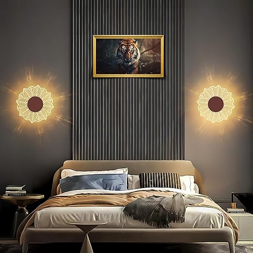 Aura Flower Wall & Ceiling Light - 3-in-1 LED - Creative Decorative Acrylic Wall Light, Modern Wall Sconces for Bedroom, Living Room, Vanity, Kids room, Home & Office, Hallway, Gifts